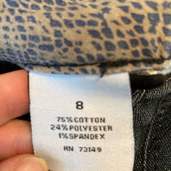 Y2K Dark Denim Bermuda Shorts w/ stretch and great detail covered buttons - Picture 6 of 7